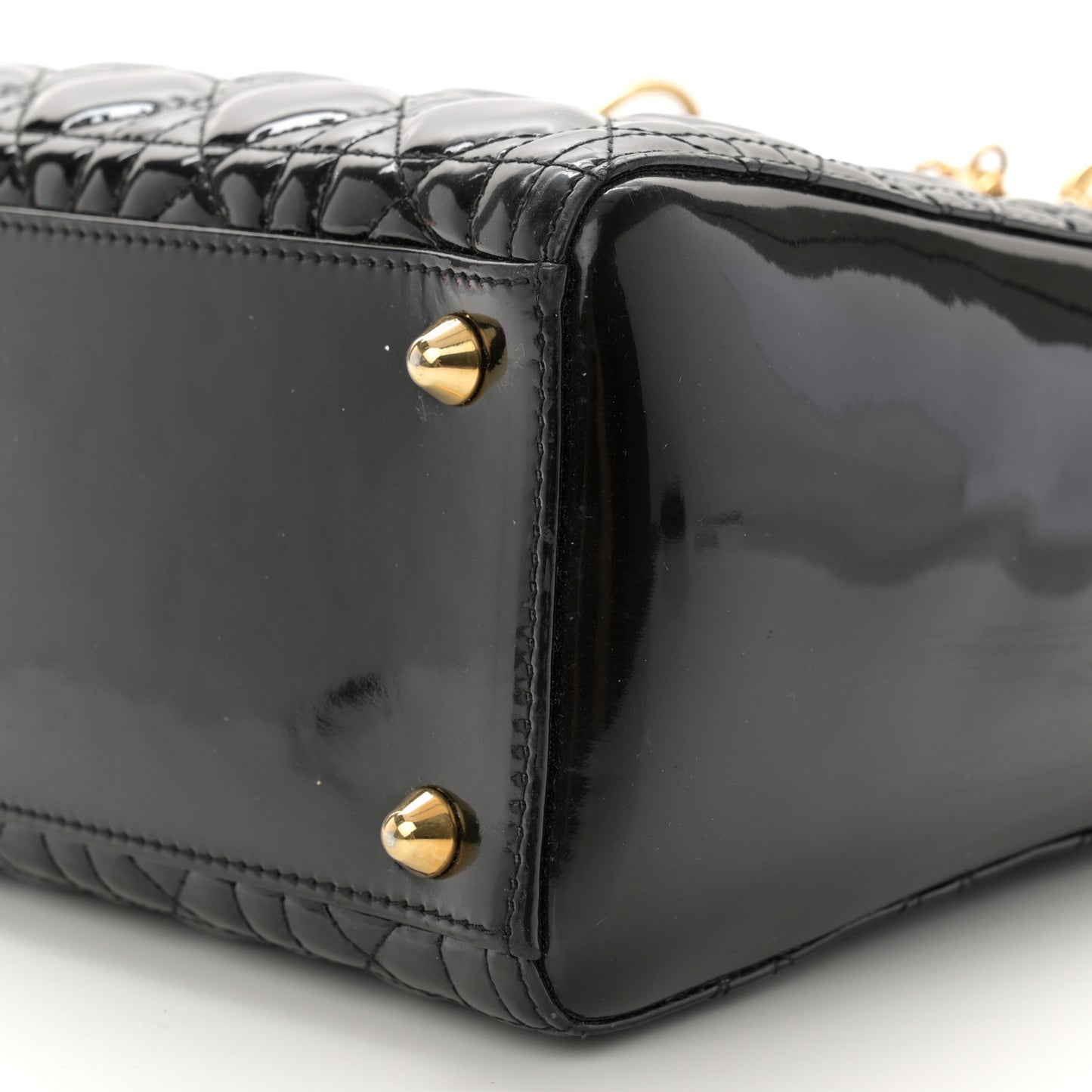 Patent Cannage Large Lady Dior Black