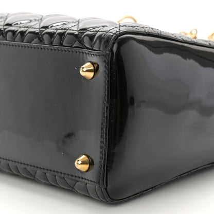 Christian Dior Patent Cannage Large Lady Dior Black 10 of 15