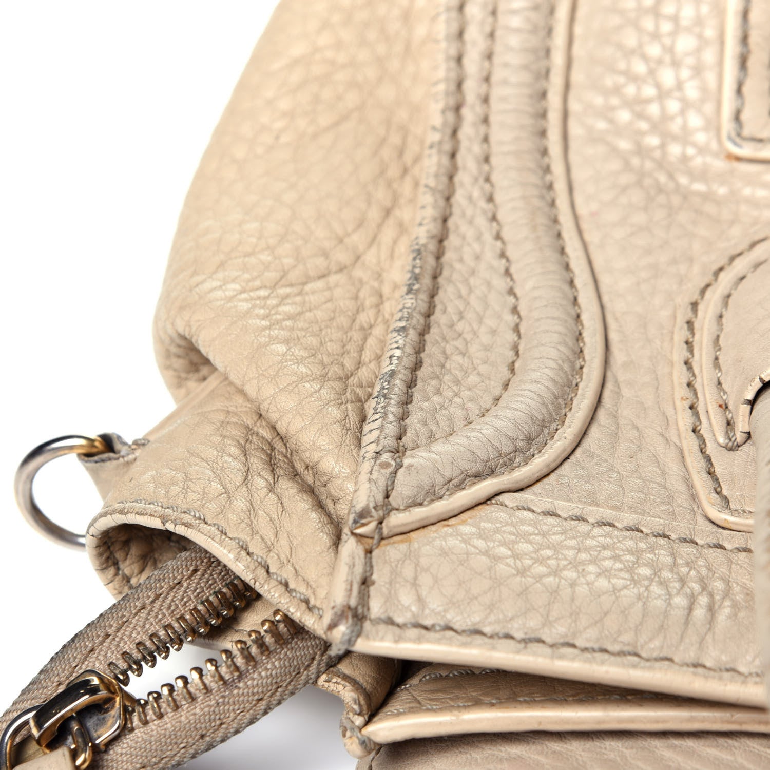 Celine Drummed Calfskin Nano Luggage Dune 12 of 16