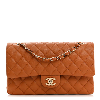 Chanel Caviar Quilted Medium Double Flap Light Brown 1 of 10