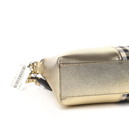 Burberry Horseferry Check Small Chichester Crossbody Clutch Bag Honey Gold 7 of 9