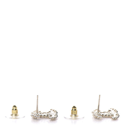 Chanel Crystal Chain CC Earrings Gold 4 of 5