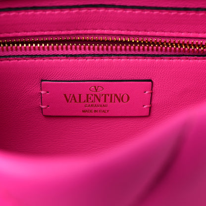 Valentino Garavani Nappa Lacquer Monochrome Medium Roman Stud Shoulder Bag Pink PP 5 of 8