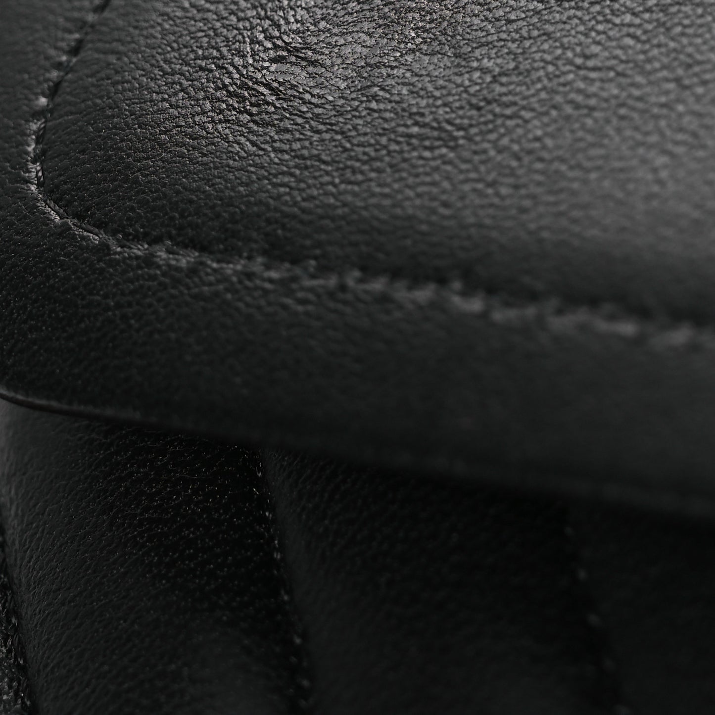 Lambskin Chevron Quilted Medium Double Flap Black