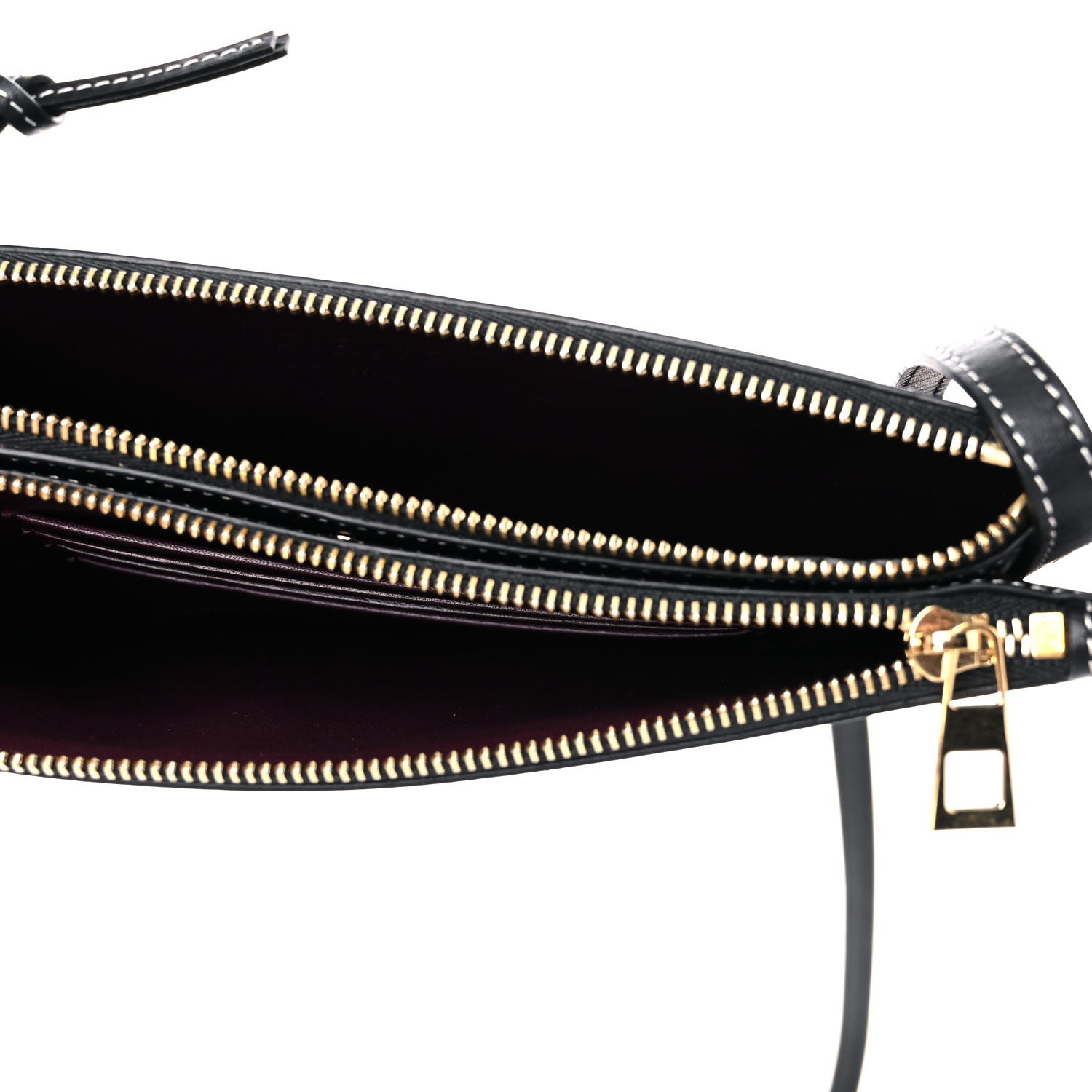 Loewe Calfskin Gate Double Zip Pouch Crossbody Black 5 of 11
