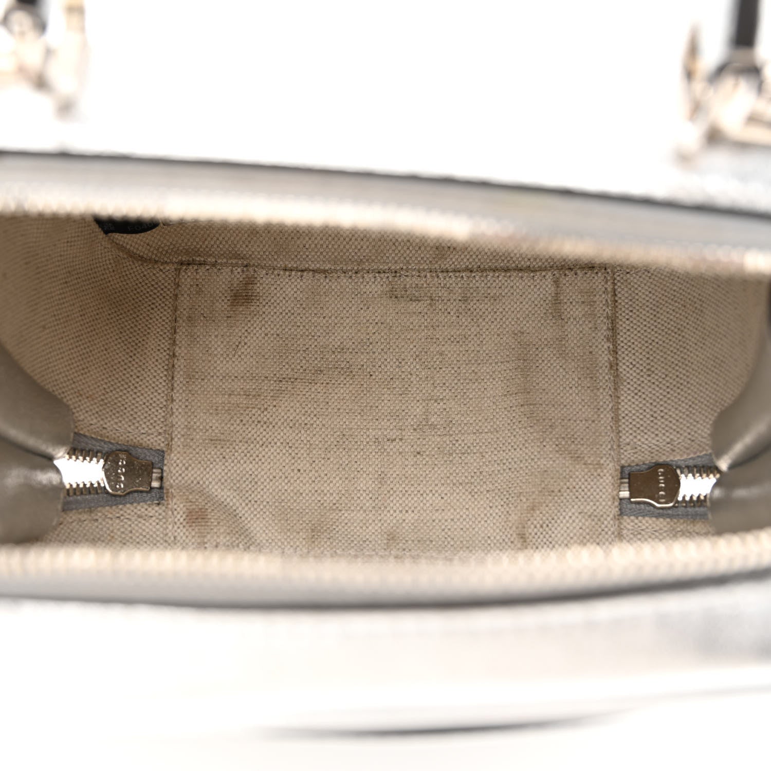 Gucci Metallic Sakai Be Green Calfskin Diagonal Stitched Blondie Top Handle Bag Silver 5 of 14