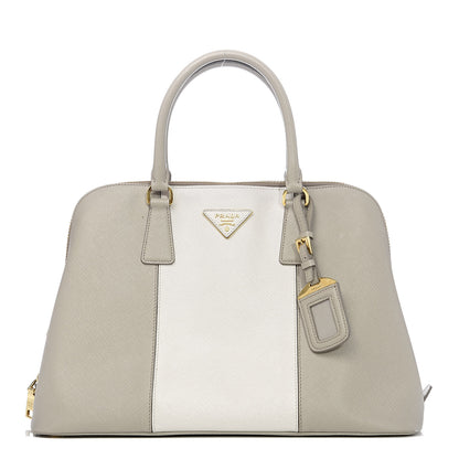 Prada Saffiano Lux Bi-Color Promenade Tote Talco Pomice 1 of 18