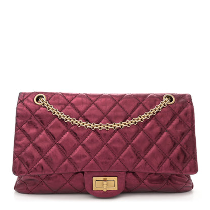 Chanel Metallic Aged Calfskin Quilted 2.55 Reissue 227 Flap Dark Red 1 of 14