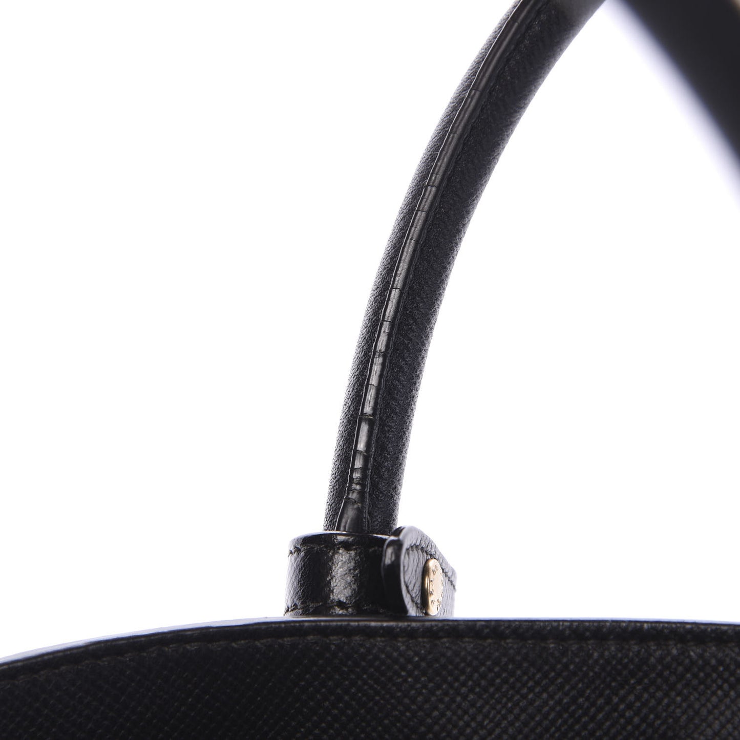 Saffiano Cuir Open Promenade Tote Black