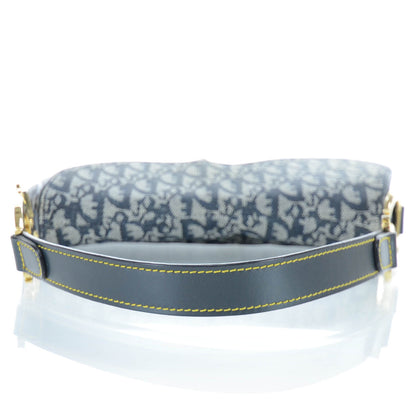 Christian Dior Monogram Double Saddle Bag Navy Blue 4 of 11