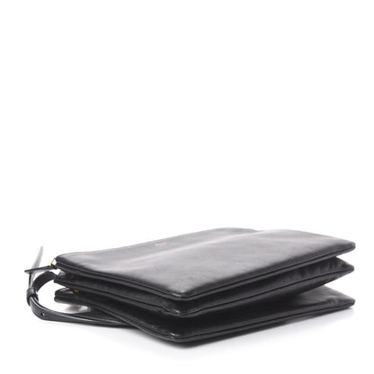 Celine Lambskin Large Trio Crossbody Bag Black 3 of 10