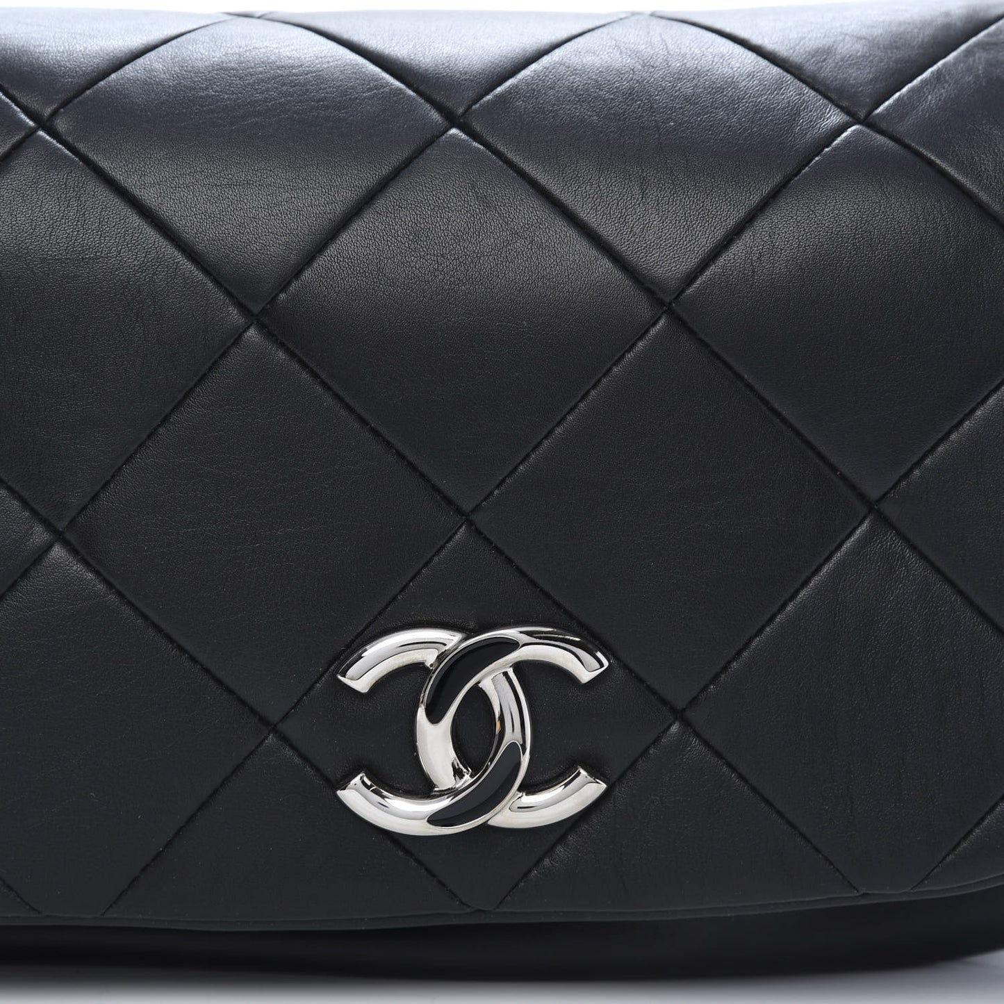 Lambskin Quilted Flap Bag Black
