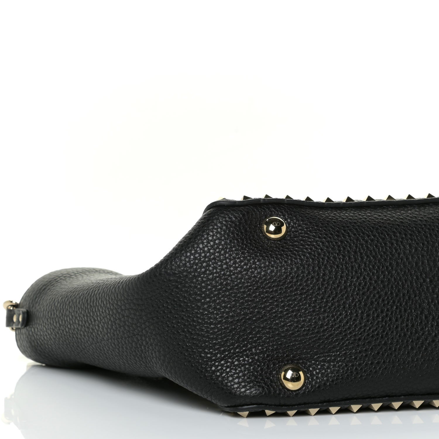 Valentino Garavani Pebbled Calfskin Medium Rockstud Tote Black 5 of 11