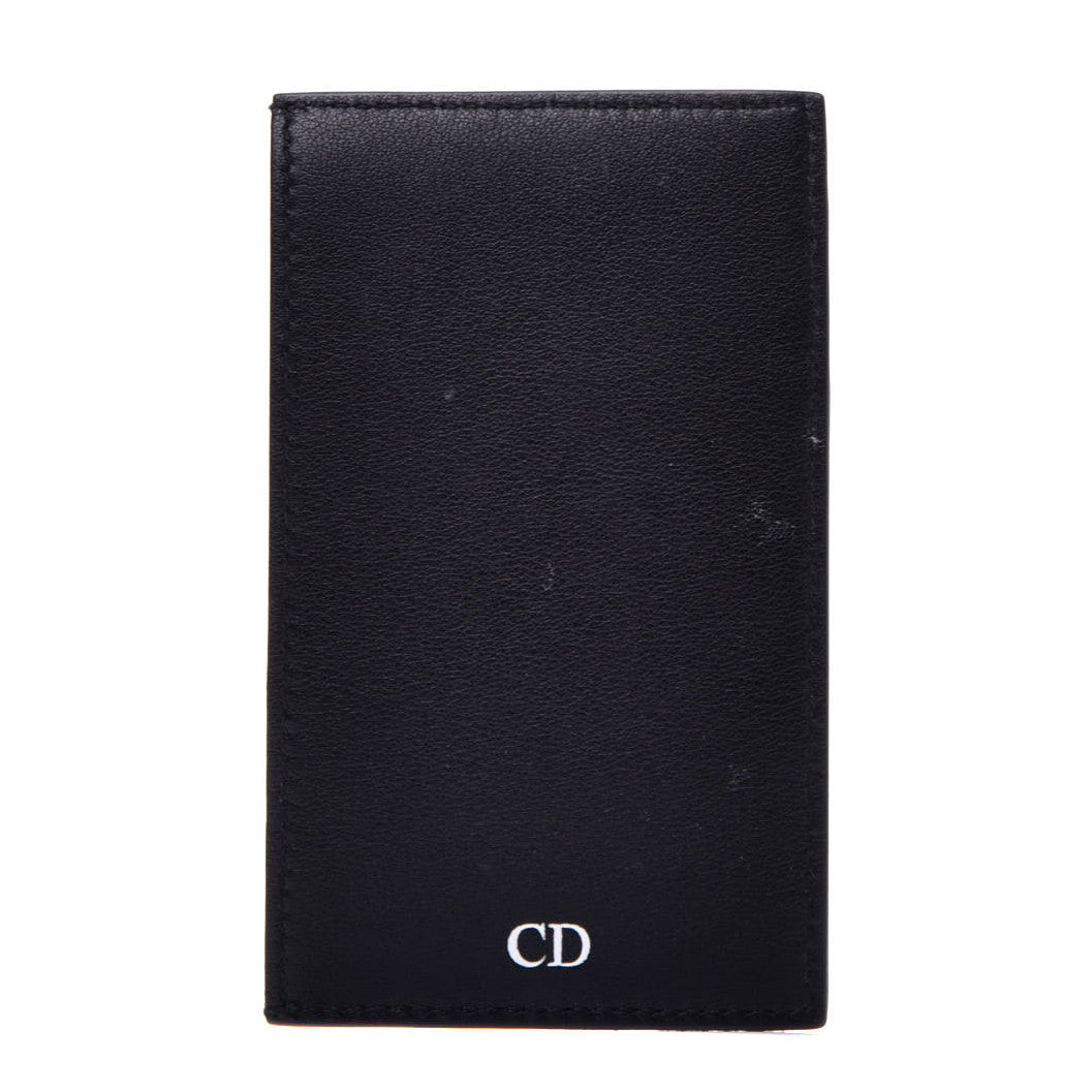 HOMME Calfskin Rooster Card Holder Black Grey