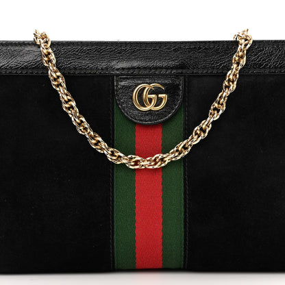 Gucci Suede Patent GG Web Small Ophidia Chain Shoulder Bag Black 8 of 10
