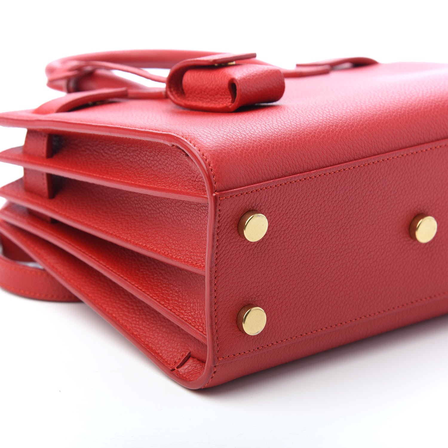 Saint Laurent Grained Calfskin Nano Sac De Jour Lipstick Red 8 of 9