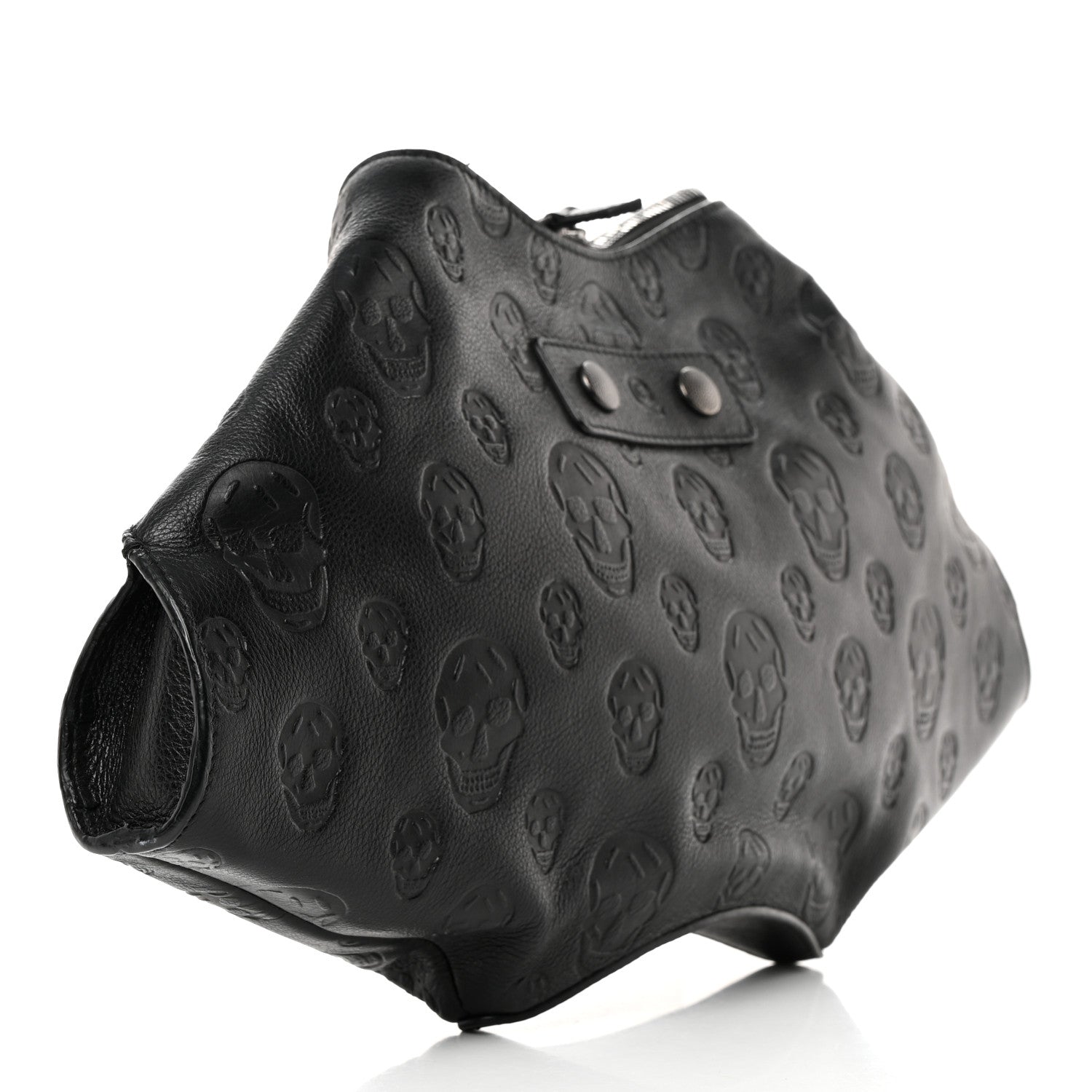 Alexander McQueen Calfskin Skull Embossed De Manta Clutch Black 2 of 10