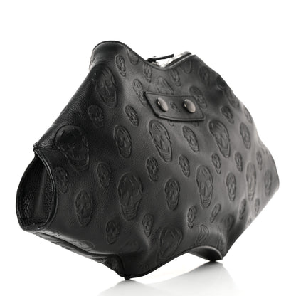 Alexander McQueen Calfskin Skull Embossed De Manta Clutch Black 2 of 10