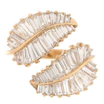Anita Ko 18K Yellow Gold Diamond Classic Leaf Ring 53 6.5 1 of 4