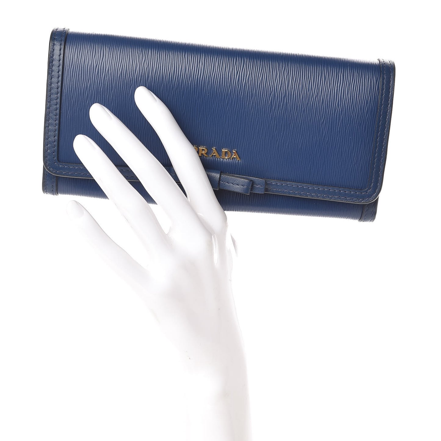 Vitello Move Fioco Bow Continental Flap Travel Wallet Bluette