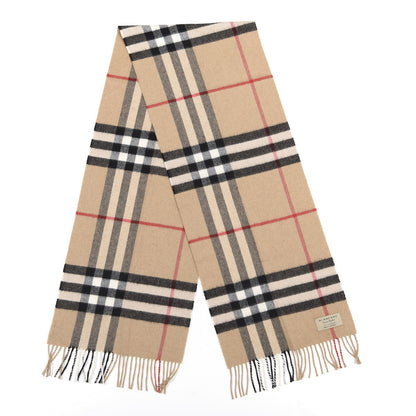 Burberry Cashmere Giant Heritage Check Fringe Scarf Camel 2 of 4
