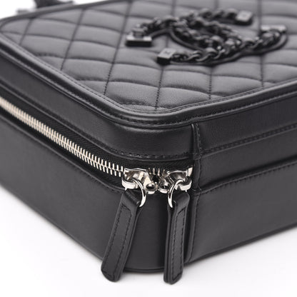 Chanel Calfskin Quilted Medium CC Filigree Vanity Case Black 8 of 11
