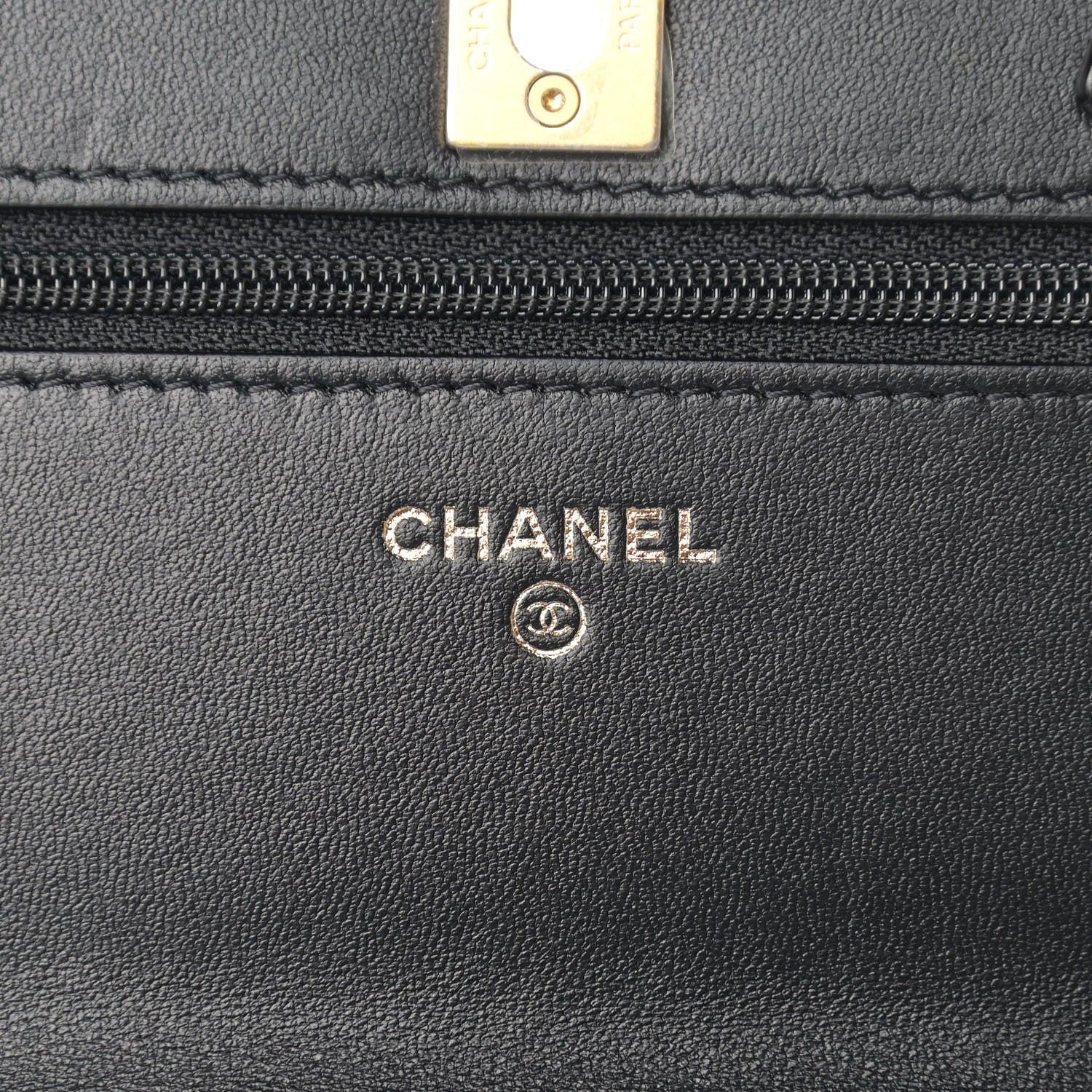 Chanel Lambskin Quilted Pearl Crown Wallet On Chain WOC Black 6 of 13