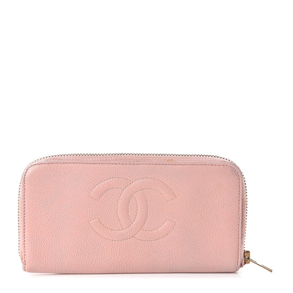 Chanel Caviar Timeless Zip Around Wallet Pink 1 of 5