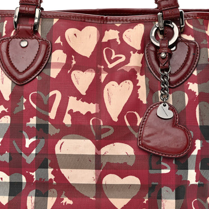 Burberry Nova Check Heart Tote Red 10 of 16