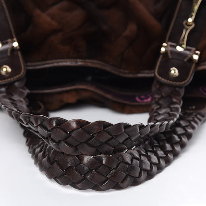 Gucci Mink Fur Calfskin Medium Pelham Shoulder Bag Brown 10 of 14