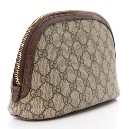 Gucci GG Supreme Monogram Textured Calfskin Web Large Ophidia Cosmetic Case Beige Ebony New Acero 3 of 11