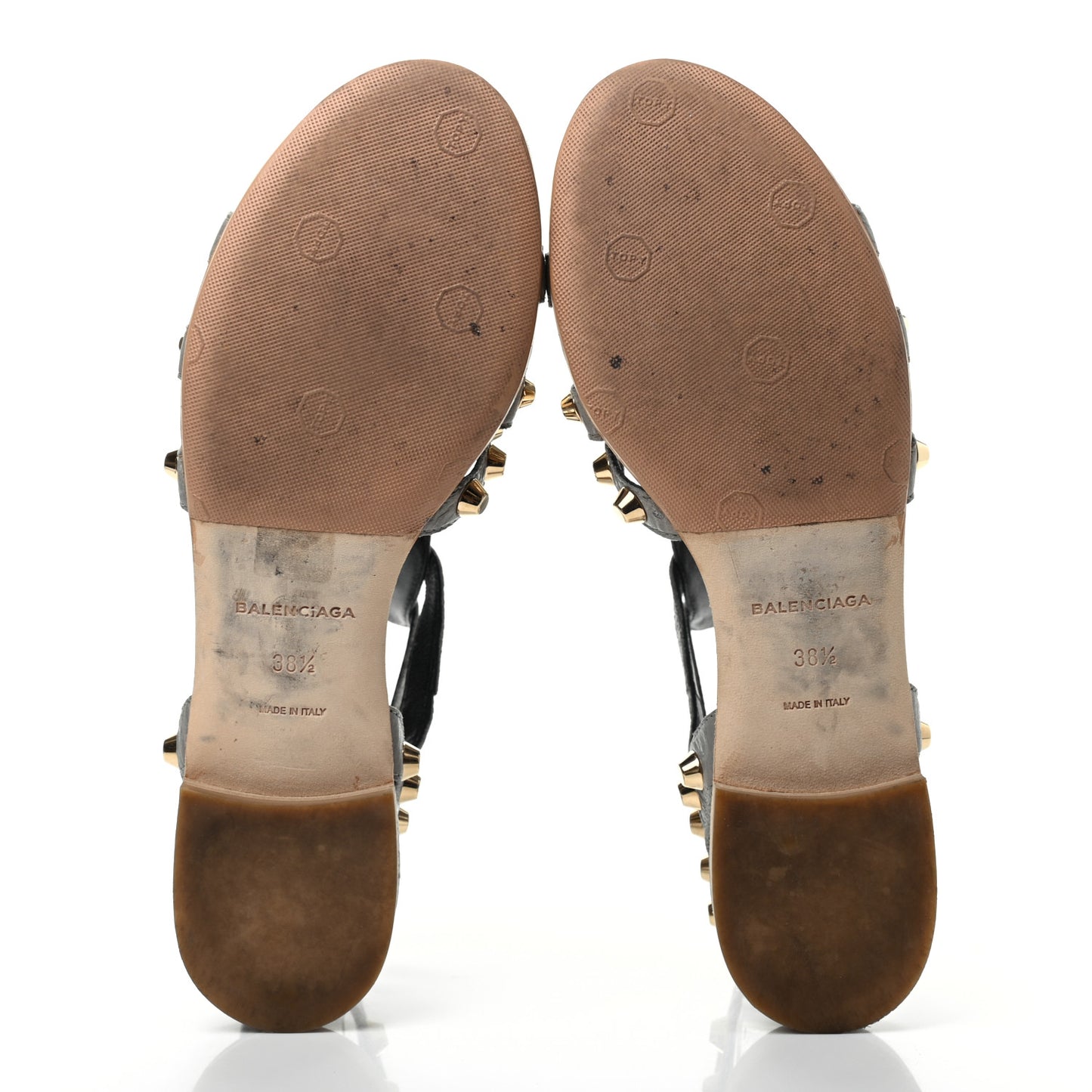 Agneau Giant Gold Hardware Sandals 38.5