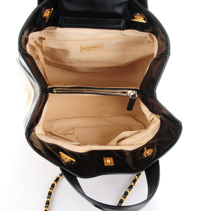 Chanel Calfskin Quilted In The Mix Shopping Tote Beige Black 5 of 8