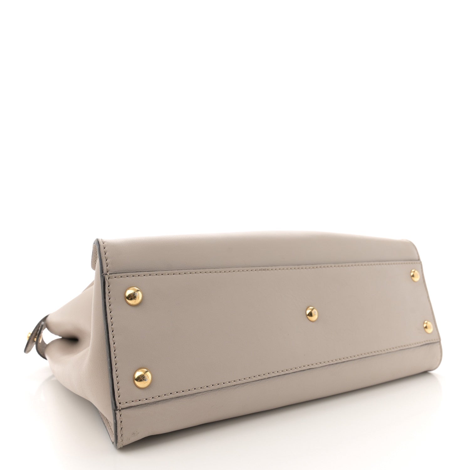 Fendi Vitello Seta Shiny Nappa Medium Peekaboo Iconic Satchel Grigio Polvere Bois de Rose 4 of 18