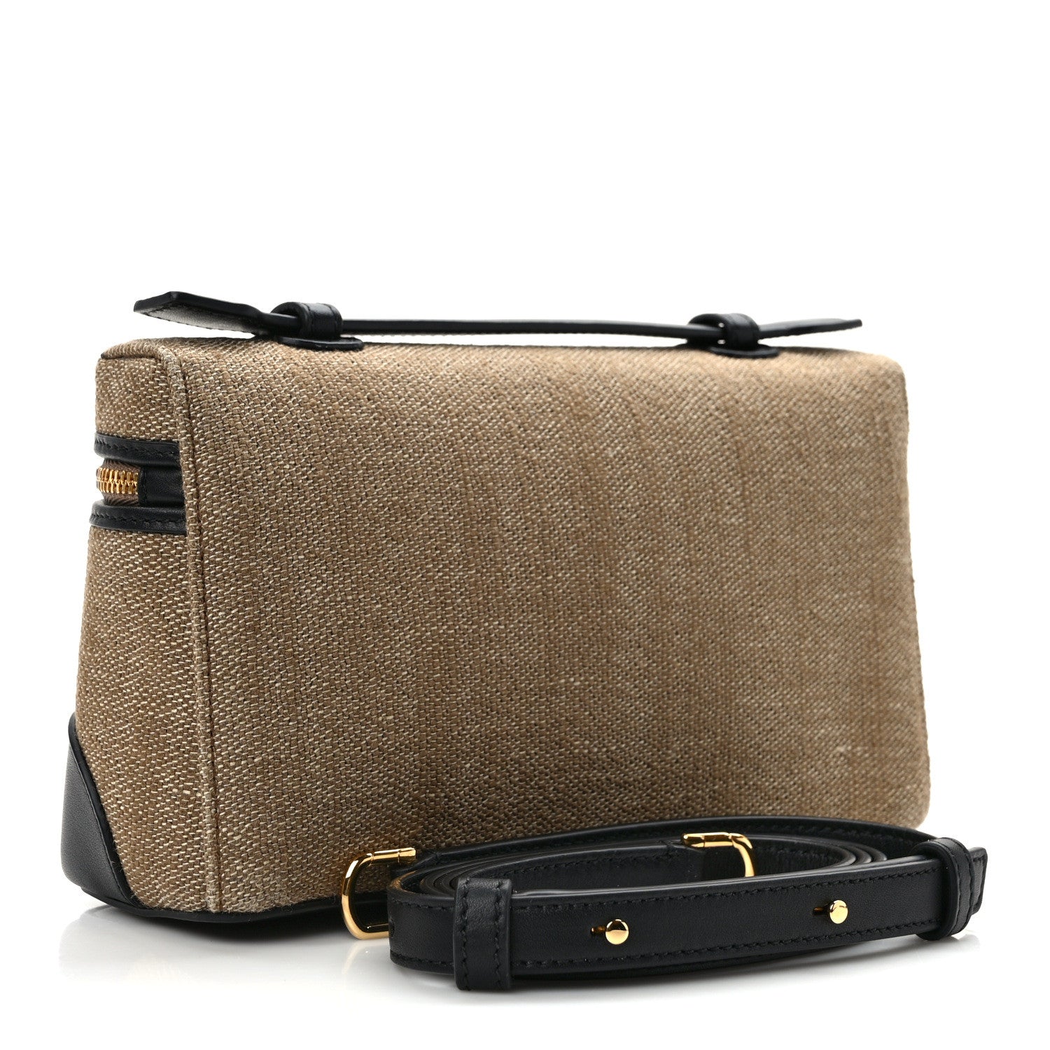 Loro Piana Hemp Silk L19 Extra Pocket Pouch Mooncake Biscuit Black 3 of 10