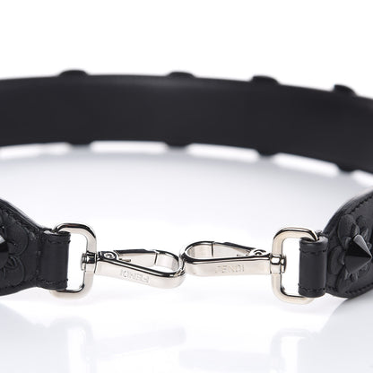 Fendi Vitello Dolce Nappa Patent Flowerland Studded Strap You Black 4 of 4