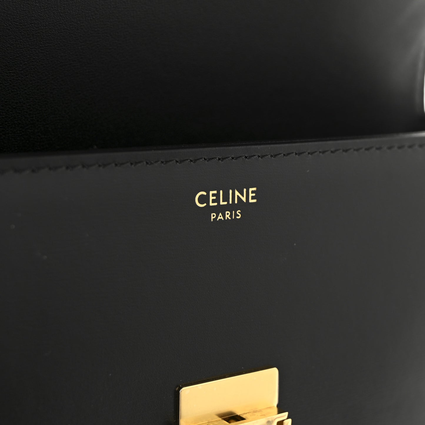 Shiny Calfskin Triomphe Shoulder Bag Black