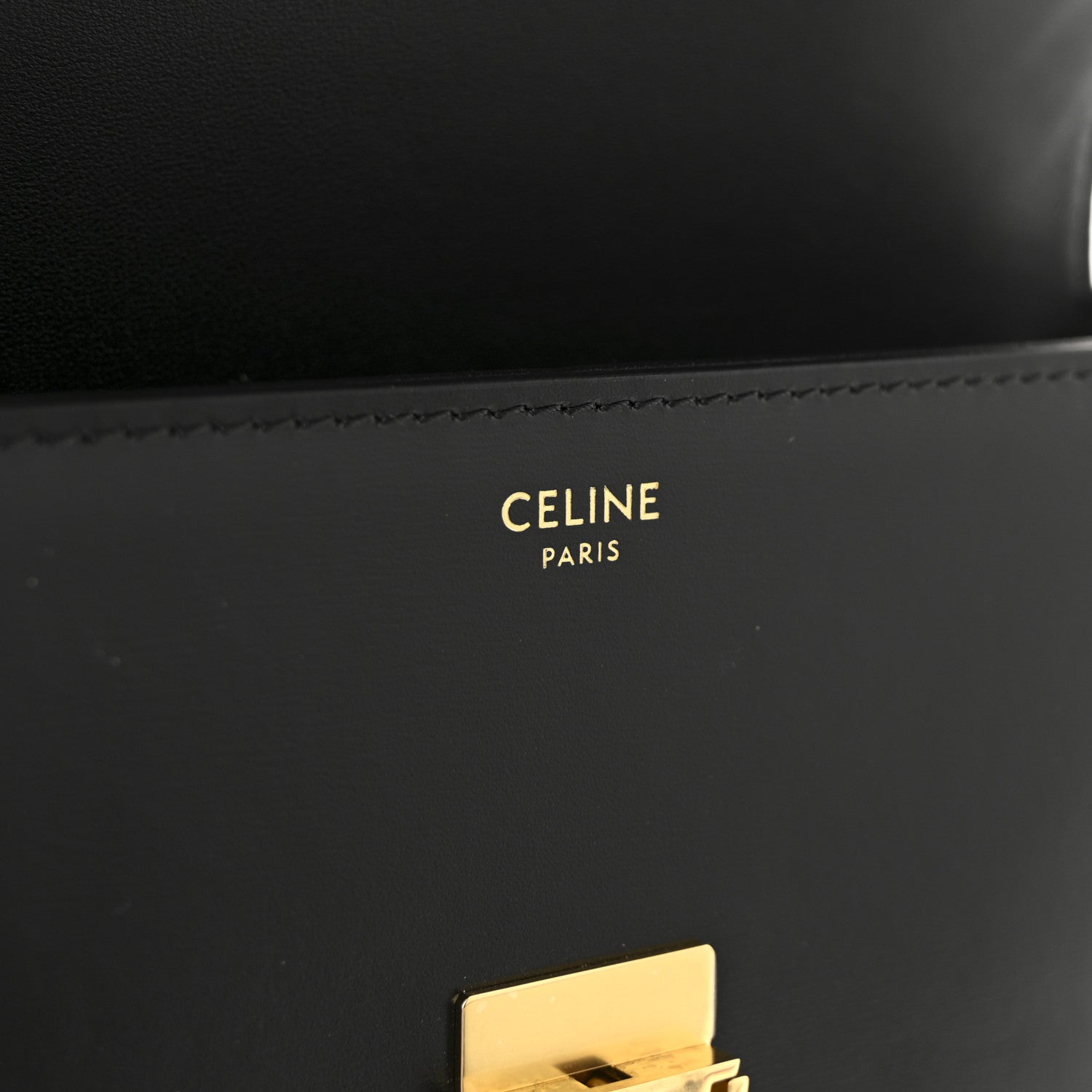 Celine Shiny Calfskin Triomphe Shoulder Bag Black 6 of 10