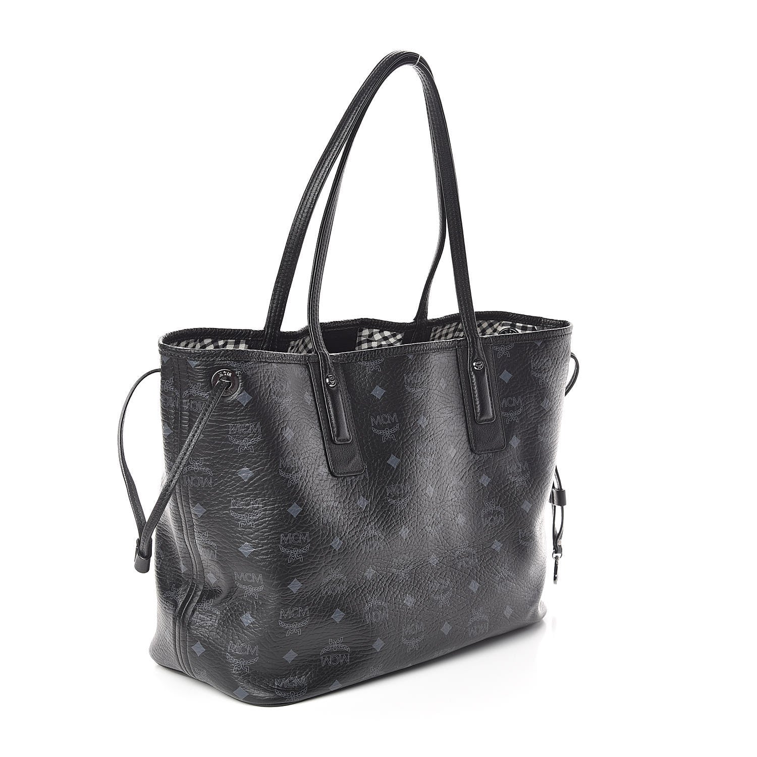 MCM Visetos Medium Liz Reversible Shopper Tote Black 5 of 15