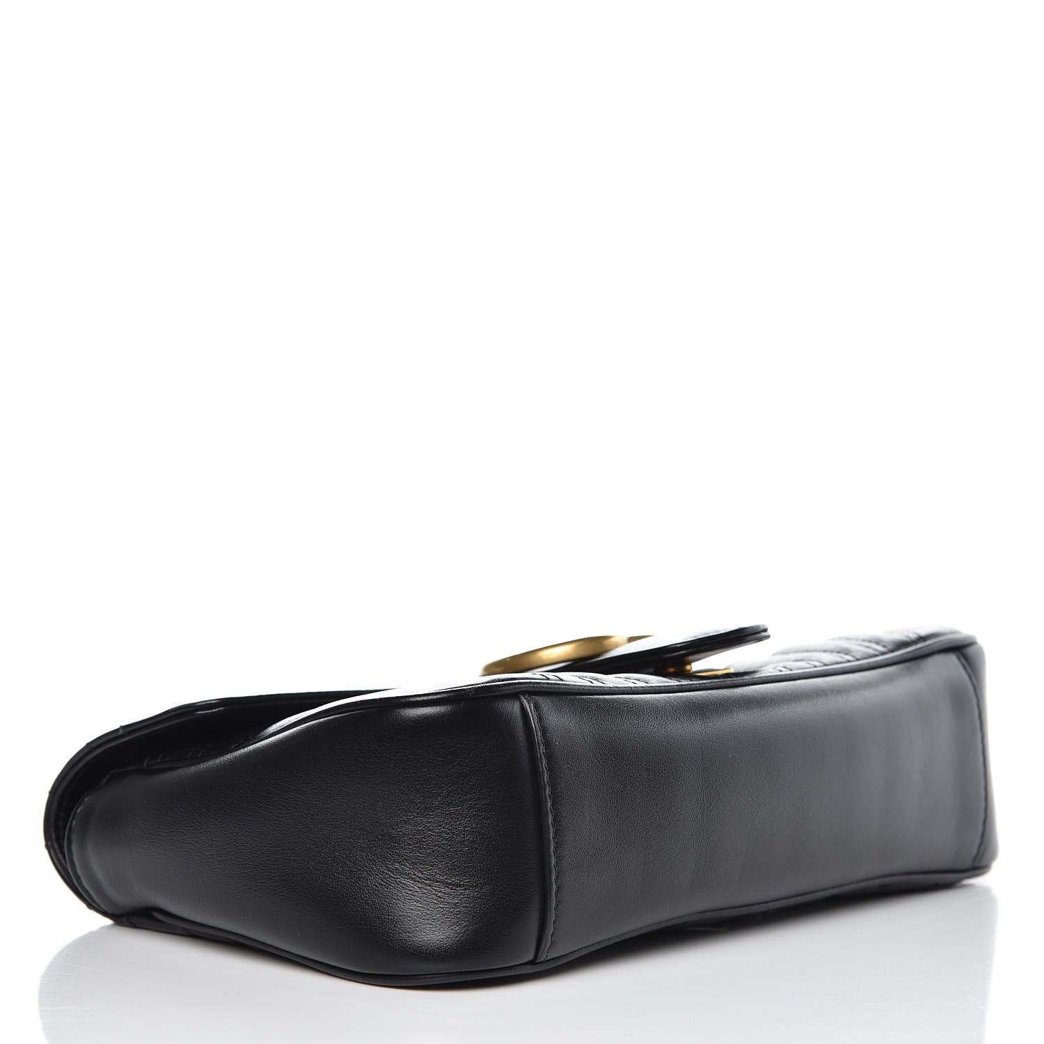 Gucci Calfskin Matelasse Small GG Marmont Shoulder Bag Black 4 of 12