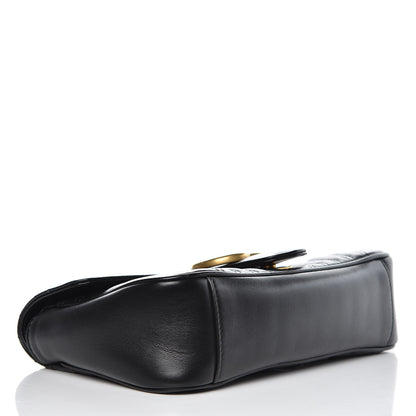 Gucci Calfskin Matelasse Small GG Marmont Shoulder Bag Black 4 of 12