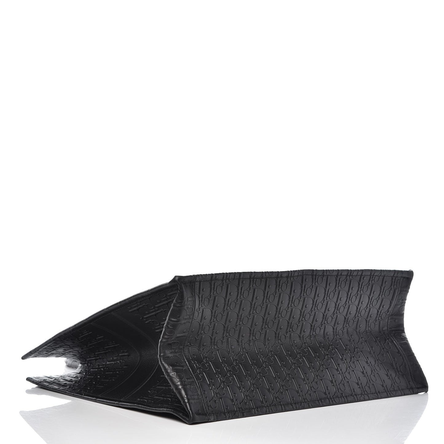 Oblique Calfskin Embossed Book Tote Black
