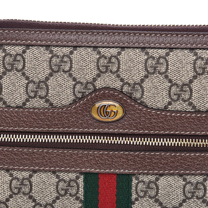 Gucci GG Supreme Monogram Large Ophidia Pouch Clutch Brown 10 of 12