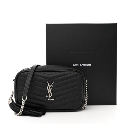 Saint Laurent Grain De Poudre Matelasse Monogram Mini Lou Camera Bag Black 11 of 11