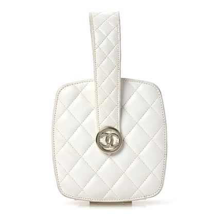 Chanel Lambskin Minaudiere Vanity With Handle White 1 of 16