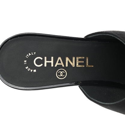 Chanel Suede Patent Calfskin Cap Toe Pearl Mule 39 Black 6 of 9