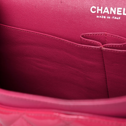 Chanel Patent Quilted Jumbo Double Flap Fuchsia 15 of 23