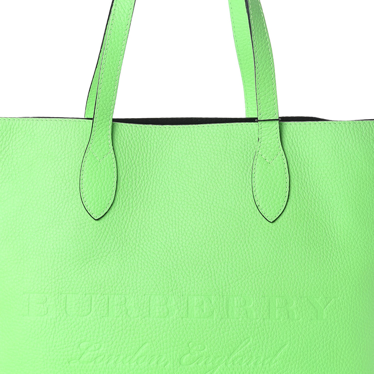Burberry Grainy Calfskin Remington Tote Neon Green 7 of 9