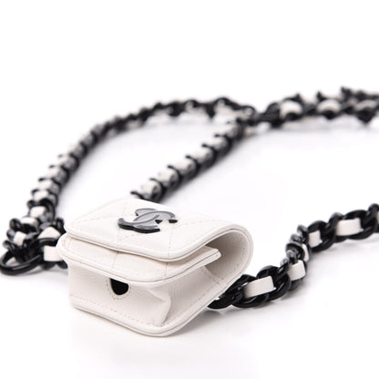 Chanel Caviar Quilted Airpods Pro Holder Belt White 10 of 12