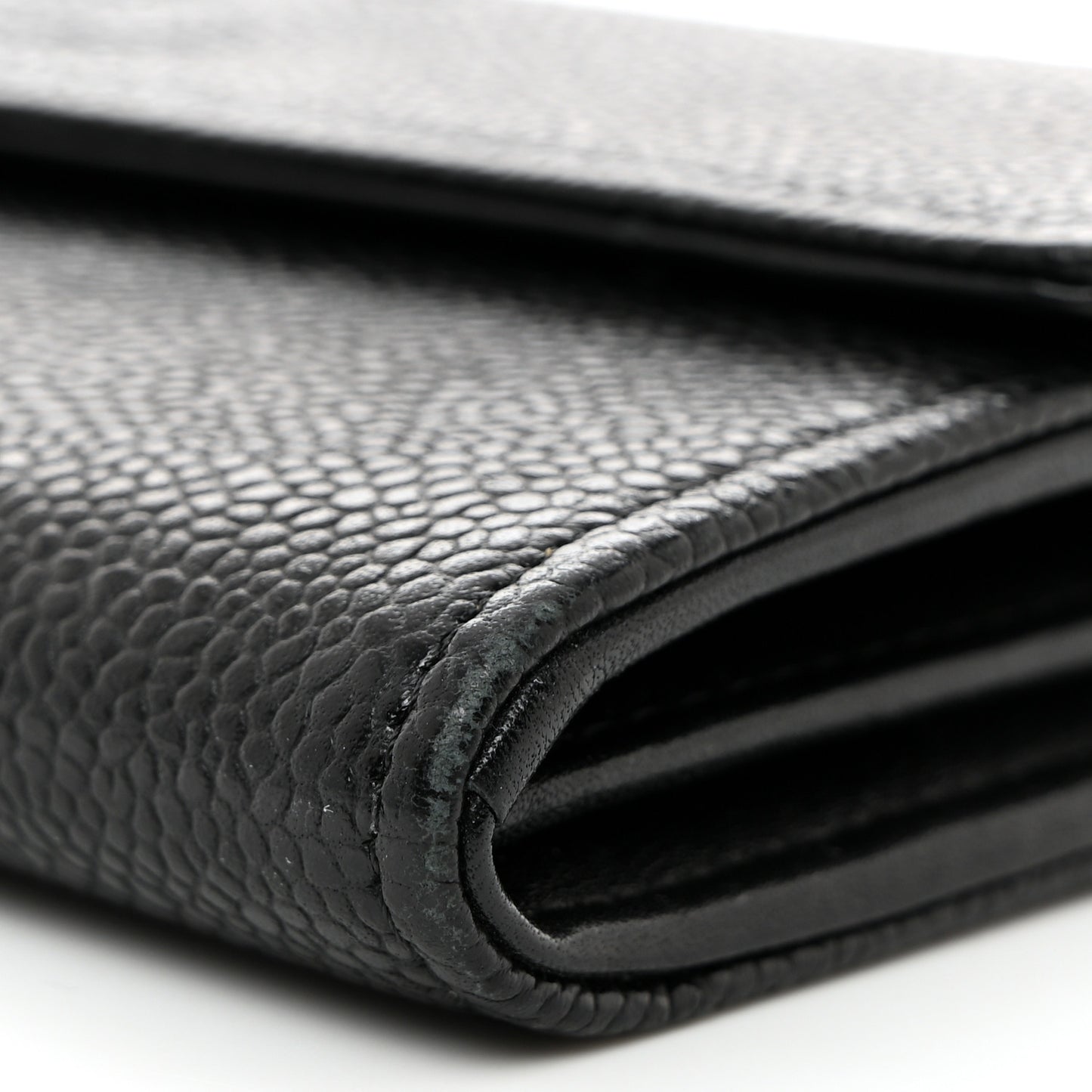 Caviar Timeless CC Large Gusset Flap Wallet Black